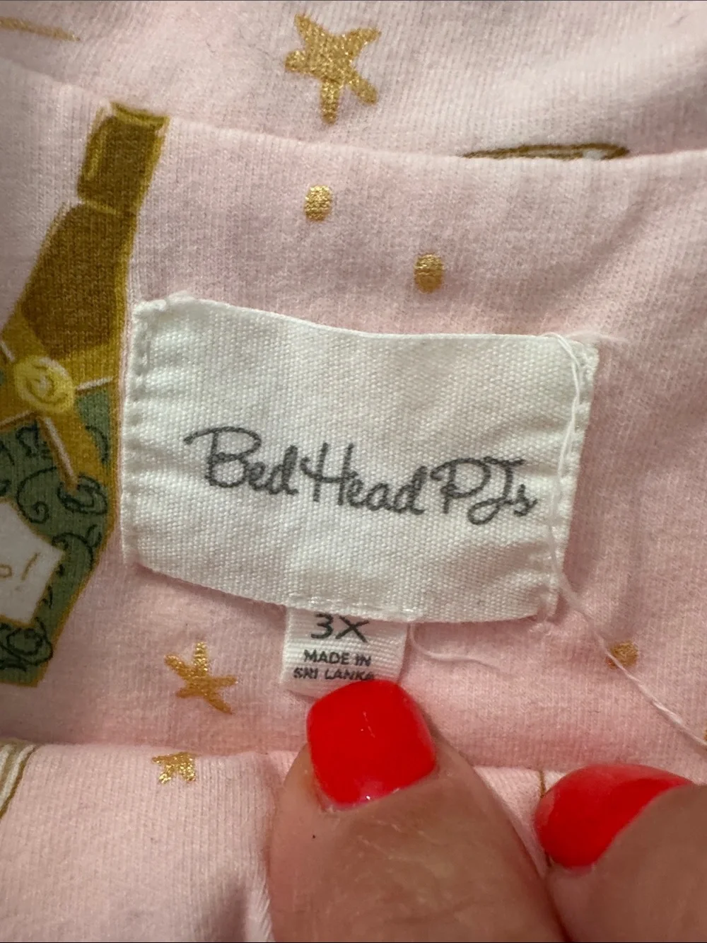 BedHead Pink Champagne Bottle Print Pajama Set